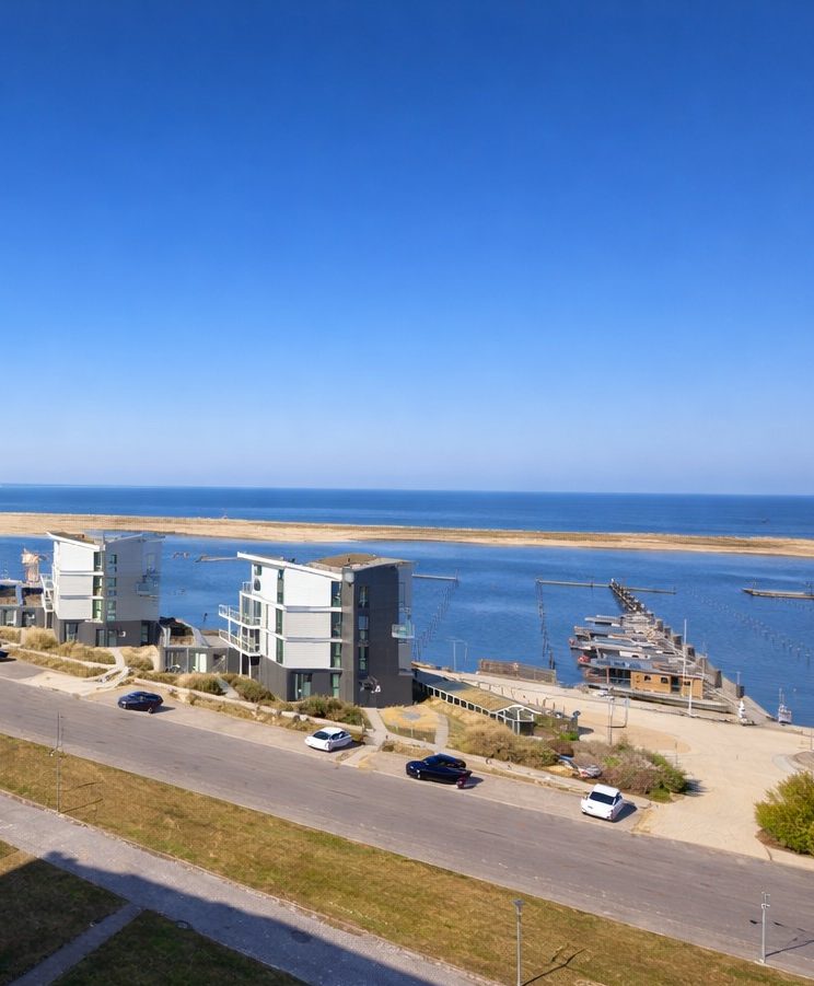 Ferienwohnung Marina Wendtorf Balkon mit Blick auf die Ostsee und den Yachthafen